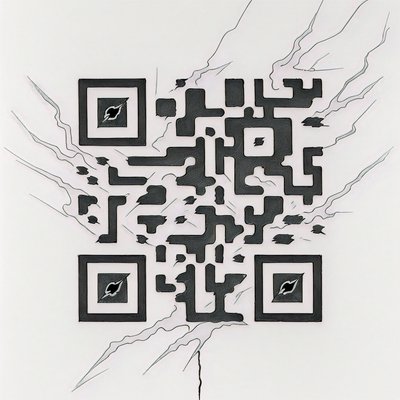 Lightning Burst Ink Tattoo QR Code for Temporary Tattoos