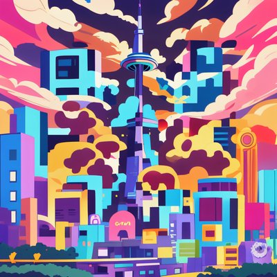 Toronto Skyline Vector Poster QR Code for Posters