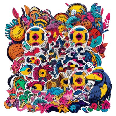 Rio Carnival Sticker Bomb QR Code for Stickers