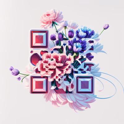 Букет розовых гвоздик в 3D: QR-код для упаковки — изображение 1
