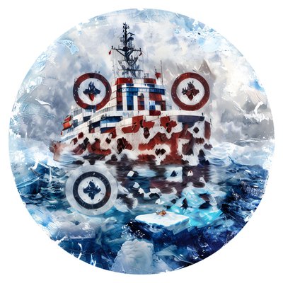 Icebreaker Ship Painterly QR Code for Stickers