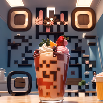 Strawberry Sundae Cafe 3D QR Code for Restaurant Menus — image 1
