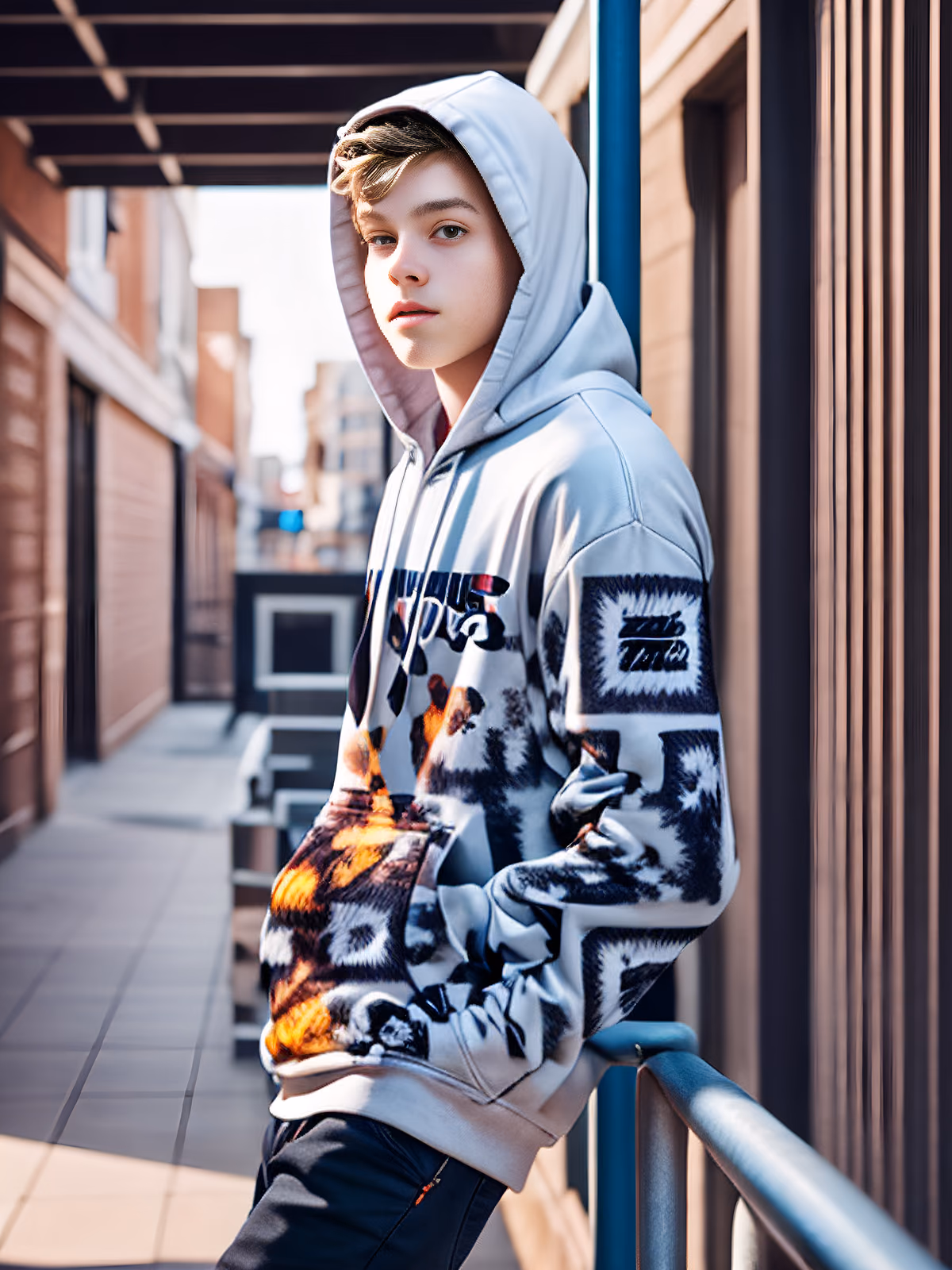 Teen Streetwear Hoodie Photo QR Code for Apparel — image 1