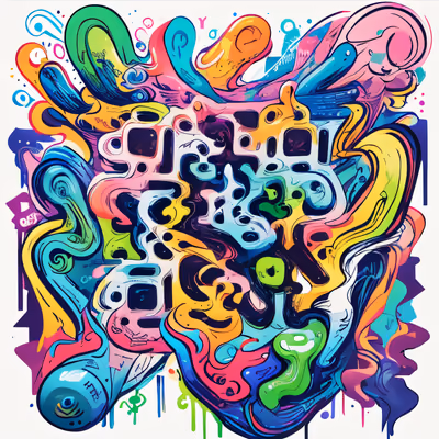Colorful Graffiti Lettering Graffiti & Street Art QR Code for Stickers — image 1