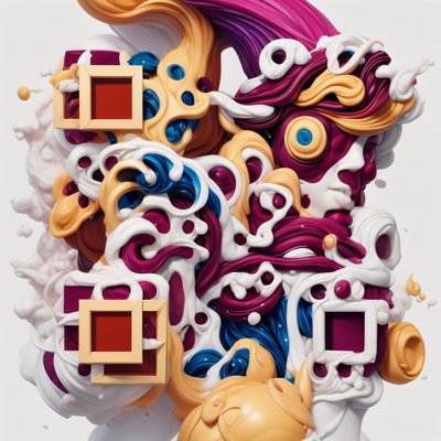 Swirling Paint Sculpture 3D Render QR Code Art