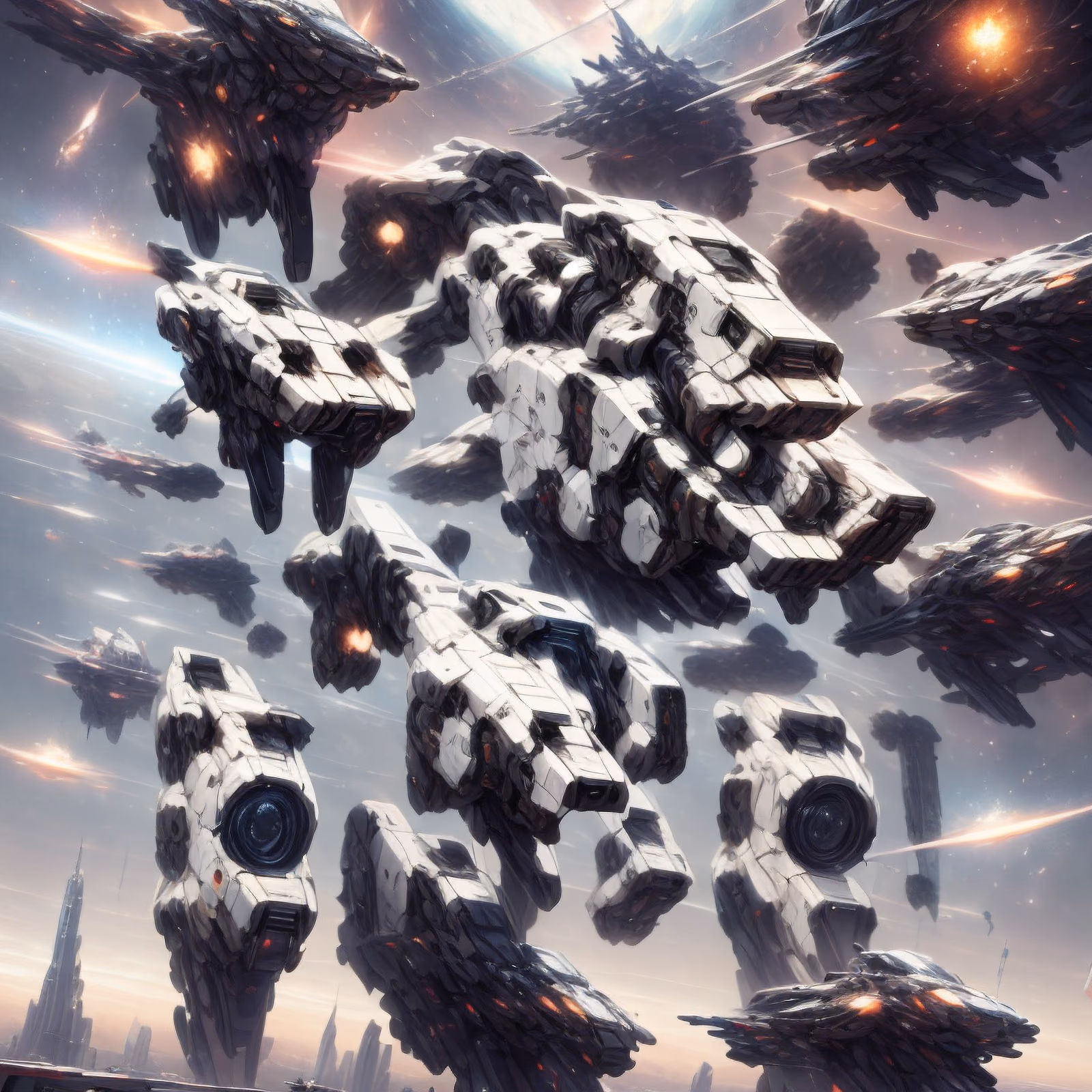 Sci-Fi Warship Fleet Concept Art QR Code for Posters — image 1