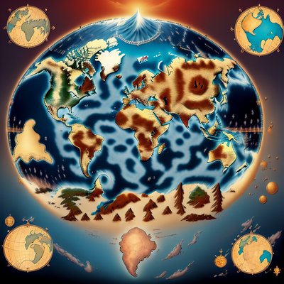 World Map Globe Digital Painting QR Code Art
