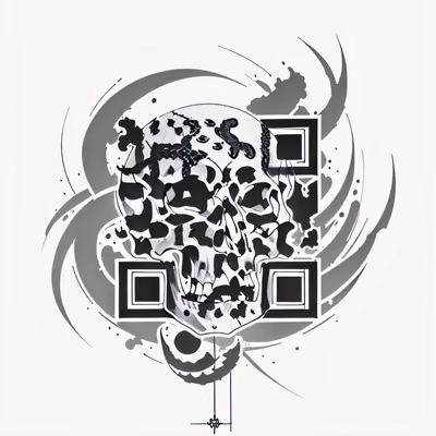 Череп в стиле татуировки: QR-код для временных тату — изображение 1