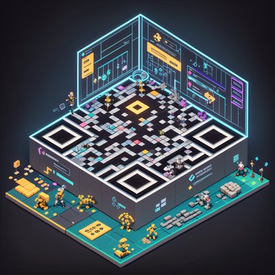 Isometric Game Training Arena QR Code for Posters