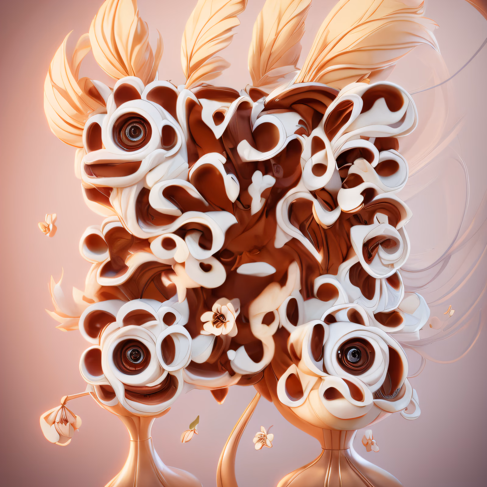 Sculptural 3D Flower Bloom QR Code Art — image 1