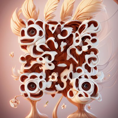 Sculptural 3D Flower Bloom QR Code Art