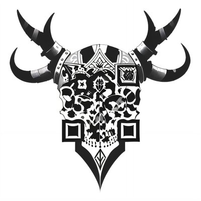 Viking Skull Ink Tattoo QR Code for Temporary Tattoos