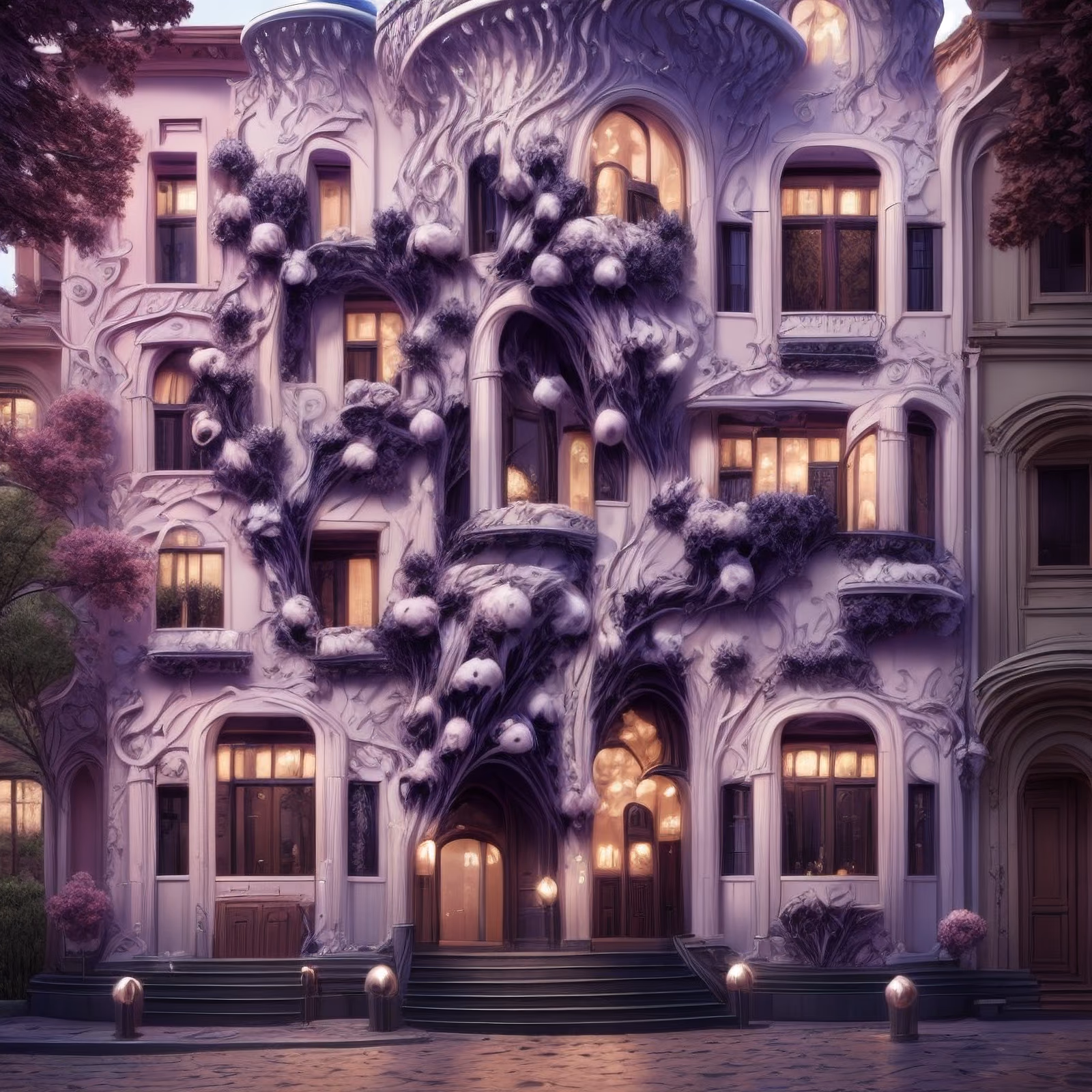 Art Nouveau Facade Entrance Building QR Code Art — image 1