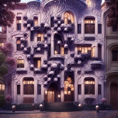 Art Nouveau Facade Entrance Building QR Code Art — image 1