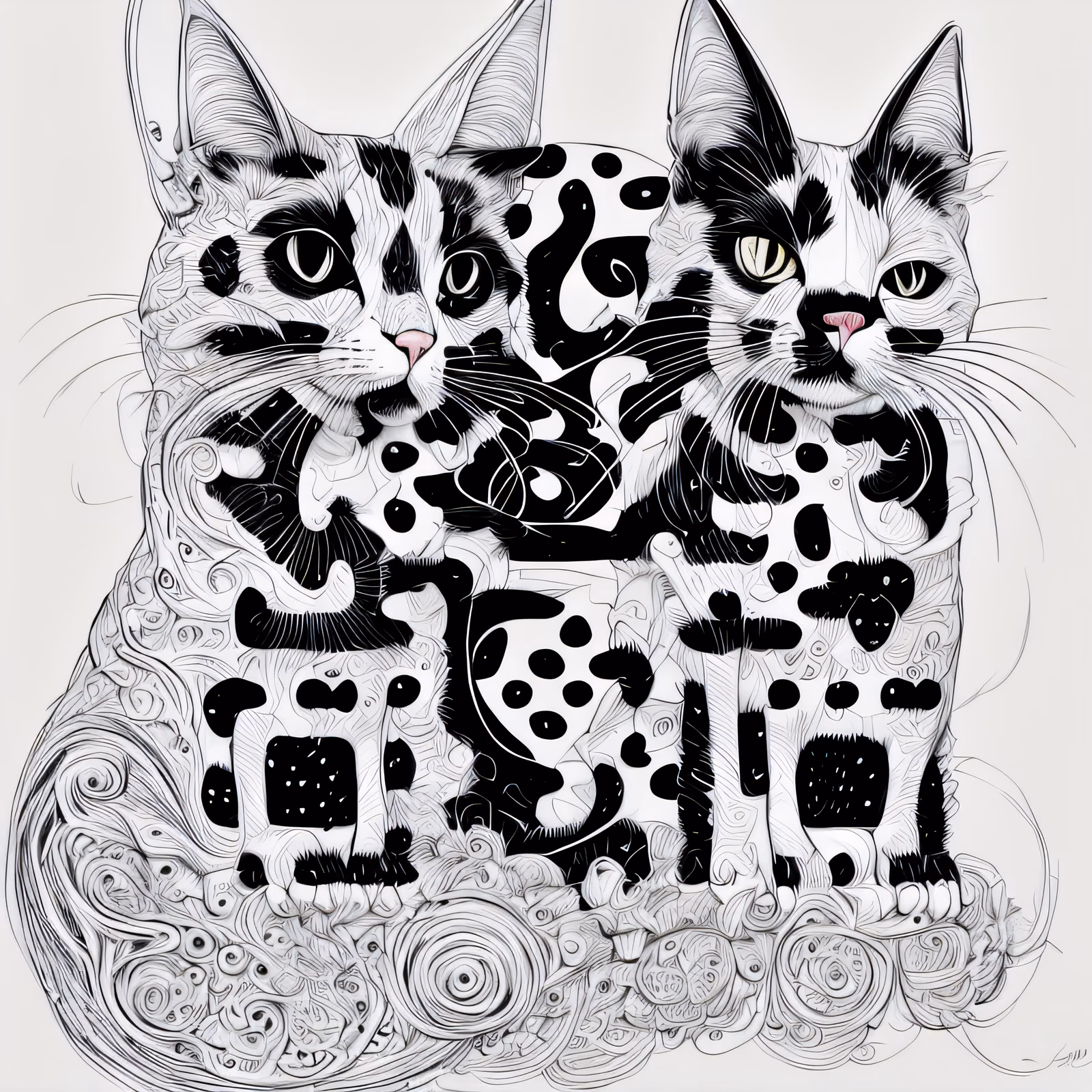 Spotted Cats Zentangle QR Code Art — image 1