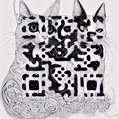 Spotted Cats Zentangle QR Code Art — image 1