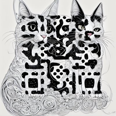 Spotted Cats Zentangle QR Code Art