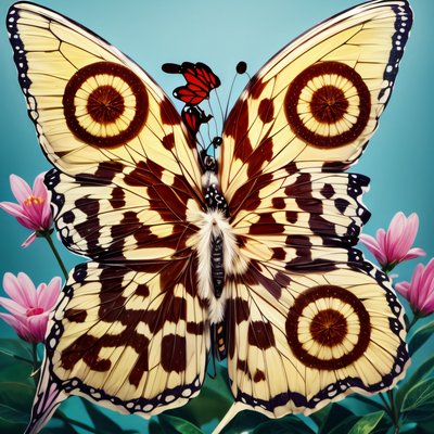 眼斑蝴蝶数字绘画二维码艺术