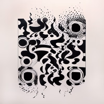 Swirling Black Ink Zentangle QR Code Art — image 1