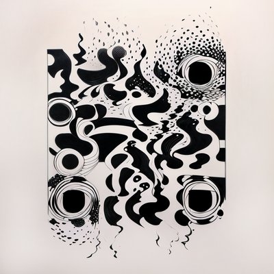 Swirling Black Ink Zentangle QR Code Art