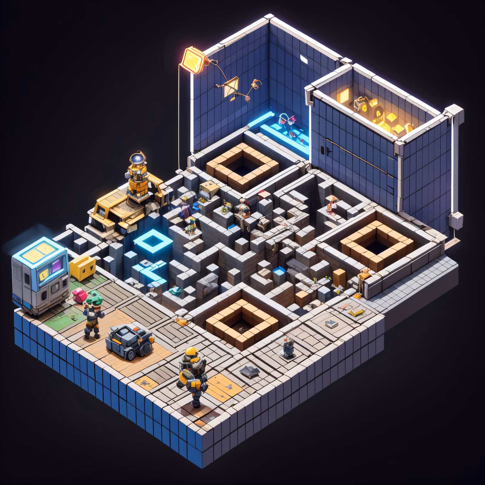 Isometric Post Apocalyptic Crafting Station QR Code for Posters — image 1