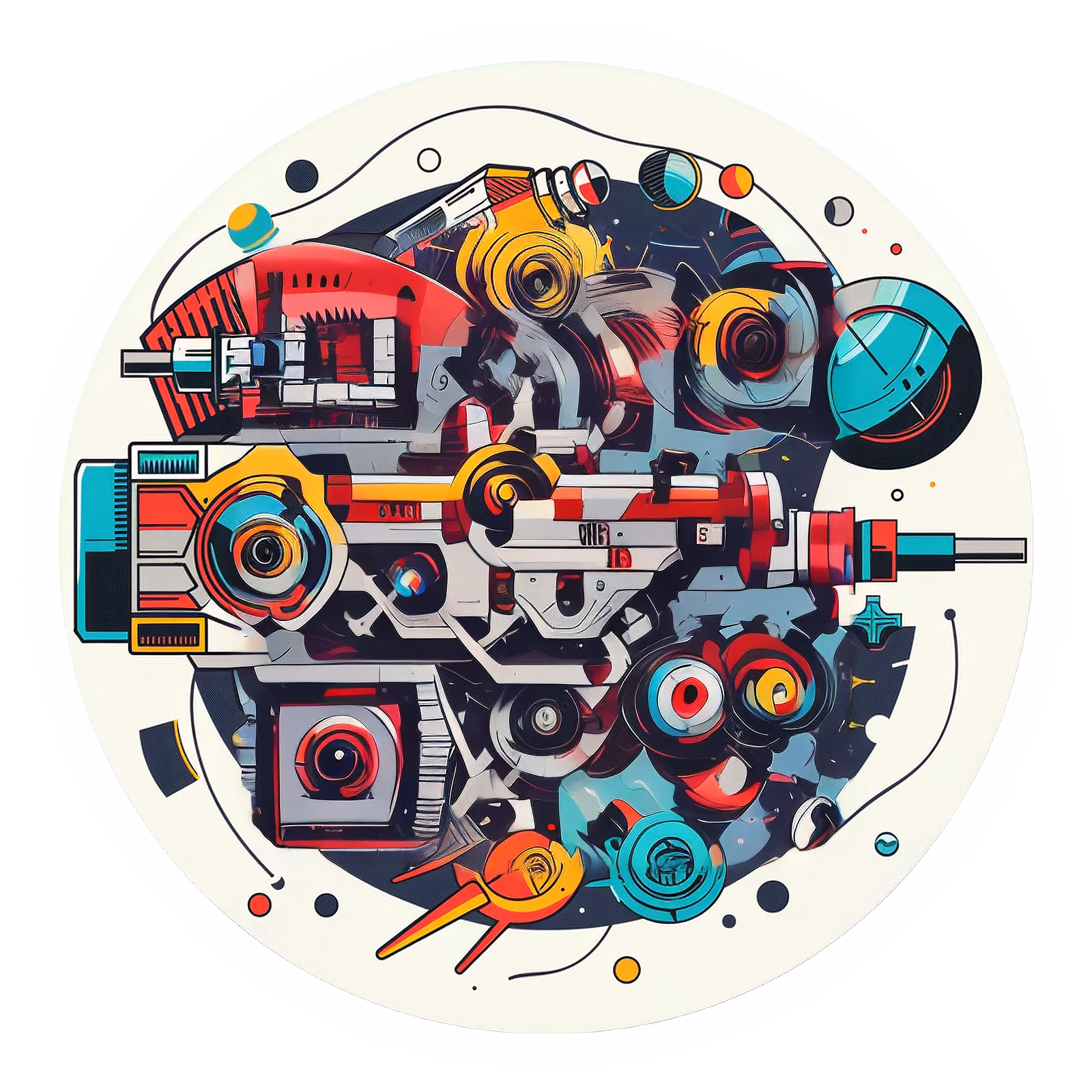 Retro Ray Gun Vector QR Code for Stickers — image 1