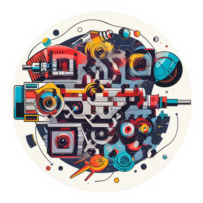 Retro Ray Gun Vector QR Code for Stickers — image 1