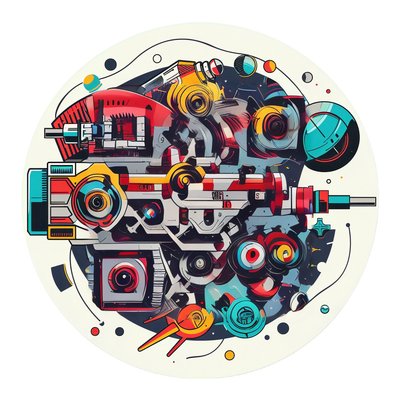Ретро лазерный пистолет, векторный QR-код для стикеров