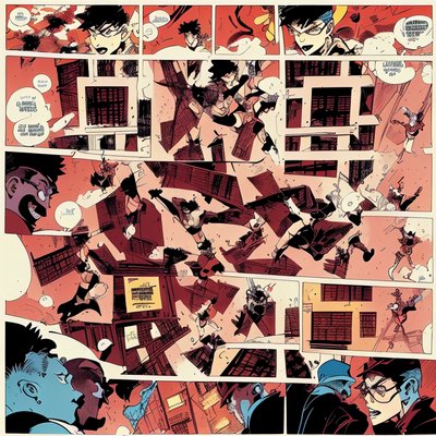 Comic Panel Noir Action QR Code for Posters