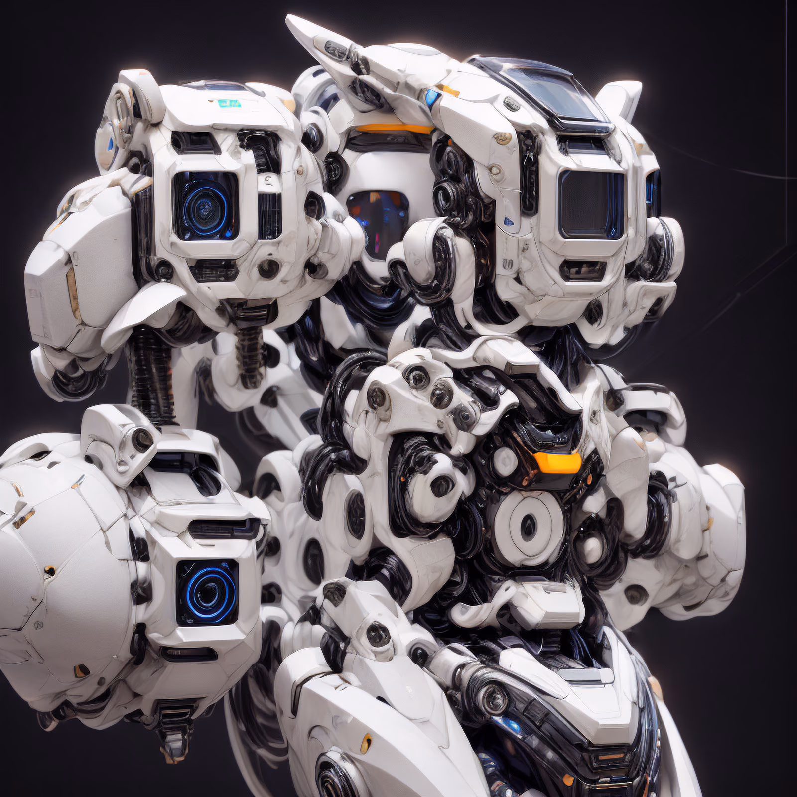 White Armored Robot Mech 3D QR Code for Posters — image 1