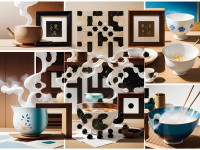 Japanese Tea Ceremony Collage QR Code Art