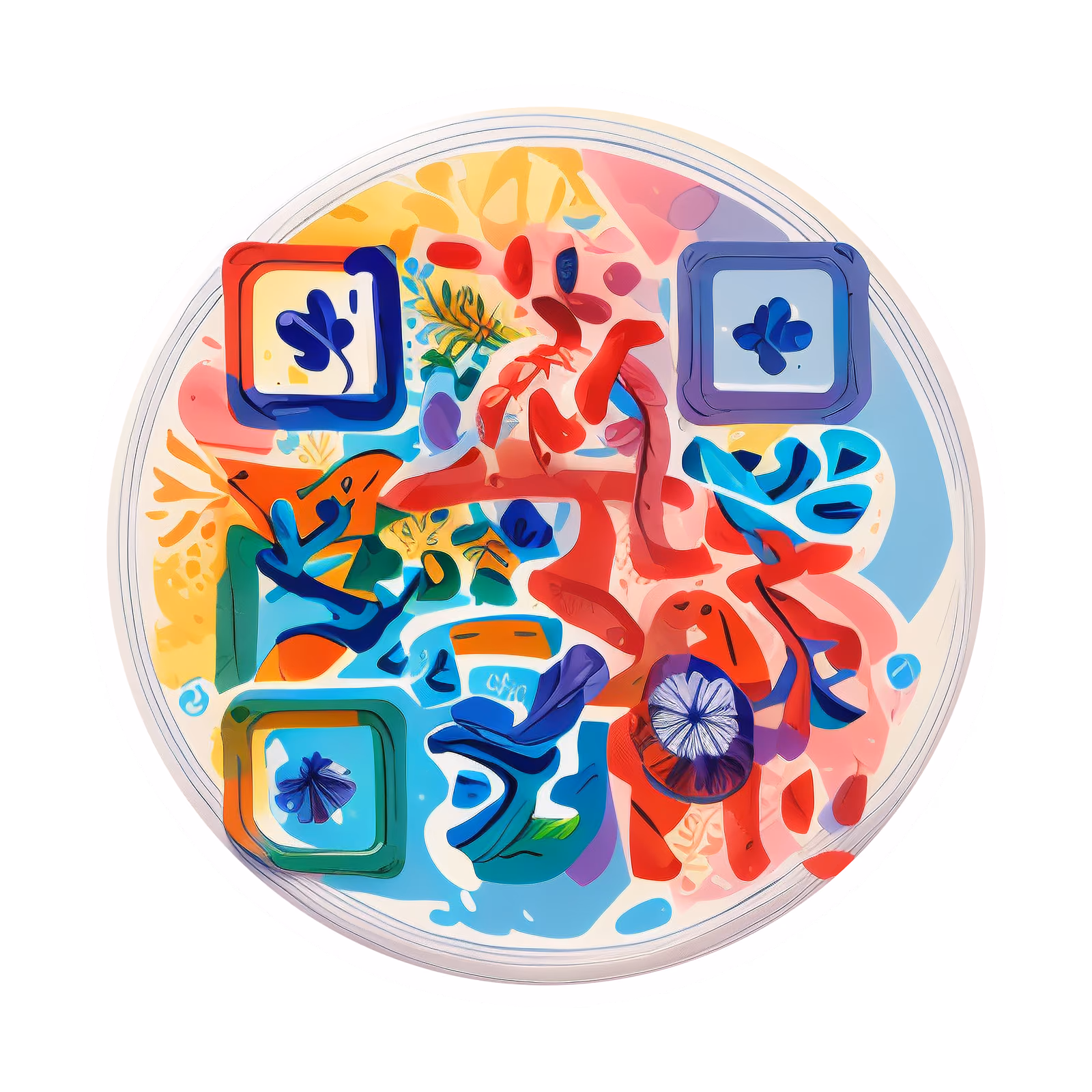 Petri Dish Vector Sticker QR Code for Stickers — image 1