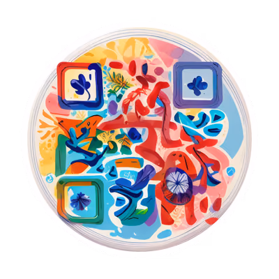 Petri Dish Vector Sticker QR Code for Stickers — image 1
