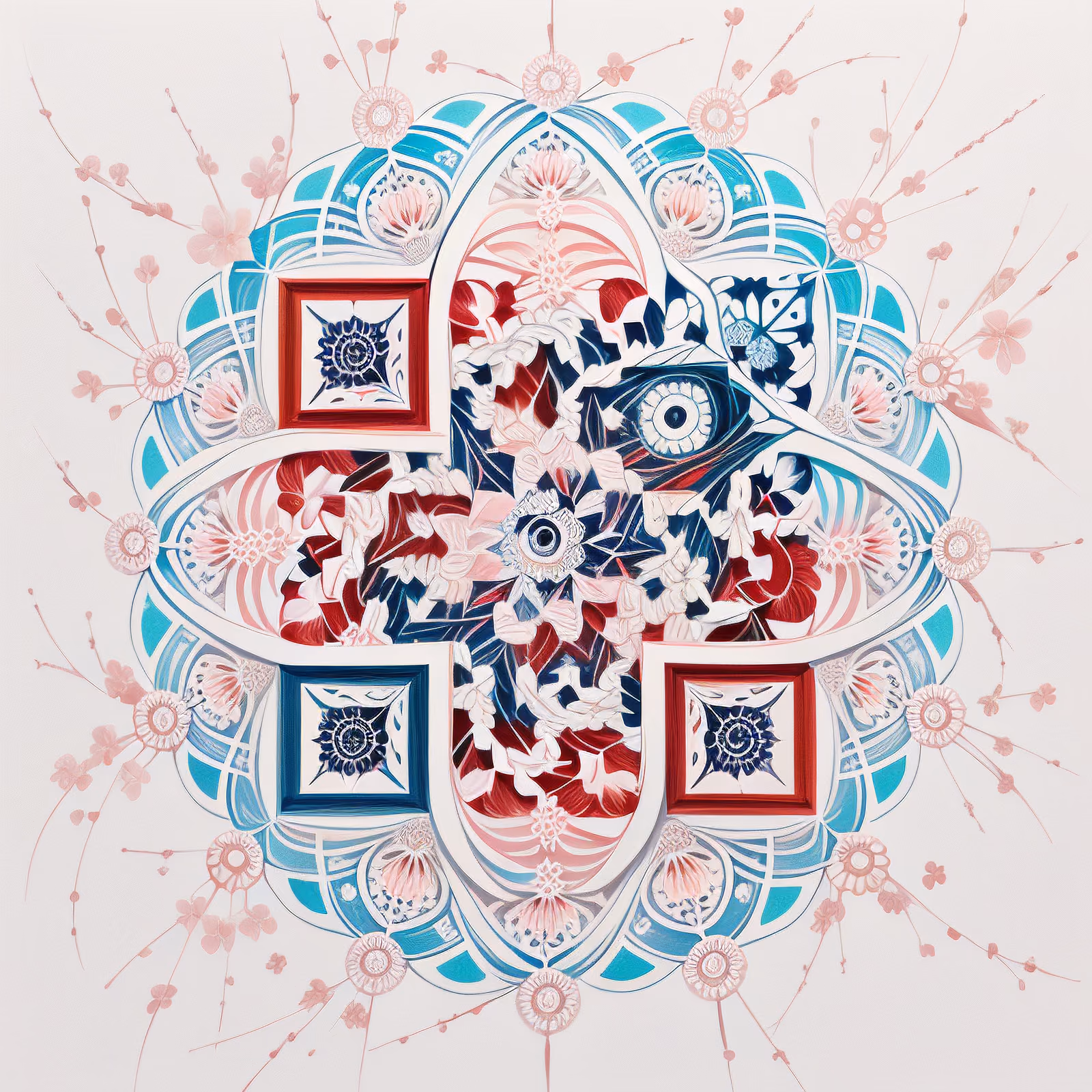 Sakura Mandala Floral QR Code Art — image 1