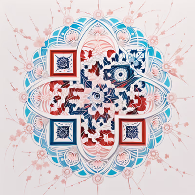 Sakura Mandala Floral QR Code Art — image 1