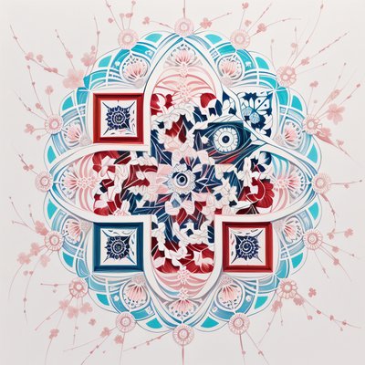 Sakura Mandala Floral QR Code Art
