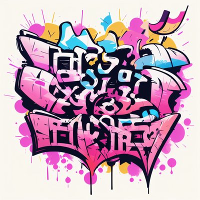 Pink Graffiti Lettering Street Art Symbol QR Code for Apparel