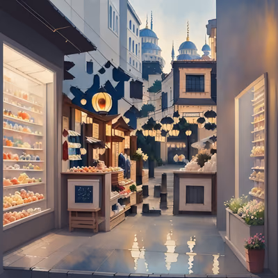Улочка стамбульского рынка в акварели: QR-код — изображение 1