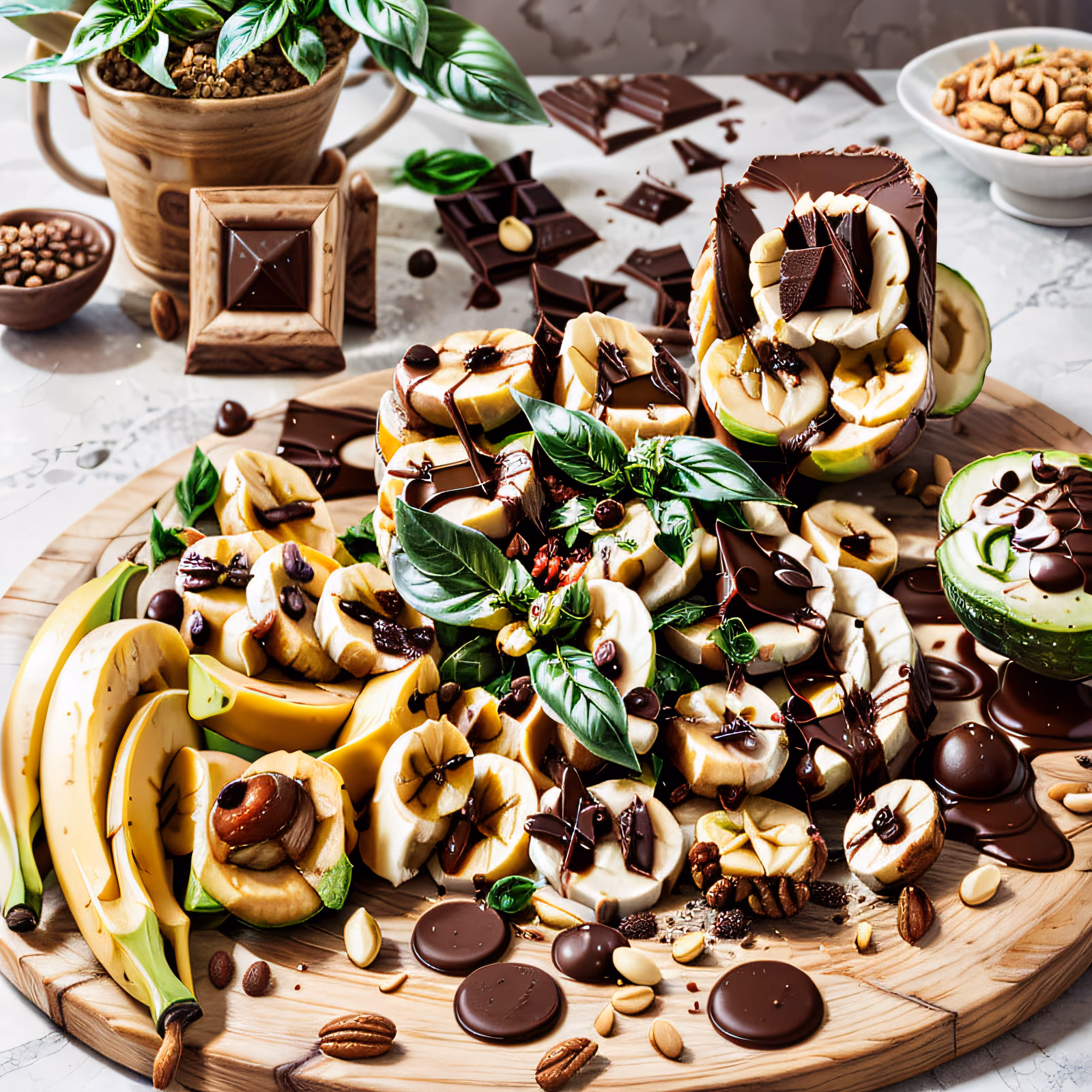 Banana Chocolate Food Platter QR Code for Restaurant Menus — image 1