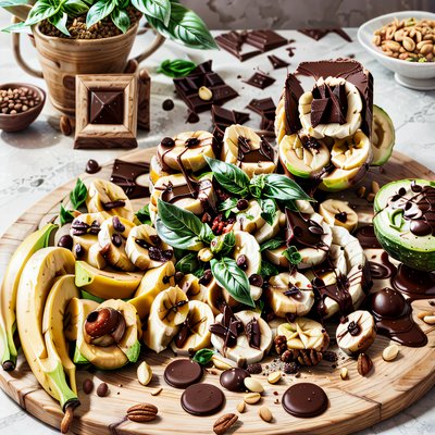 Banana Chocolate Food Platter QR Code for Restaurant Menus
