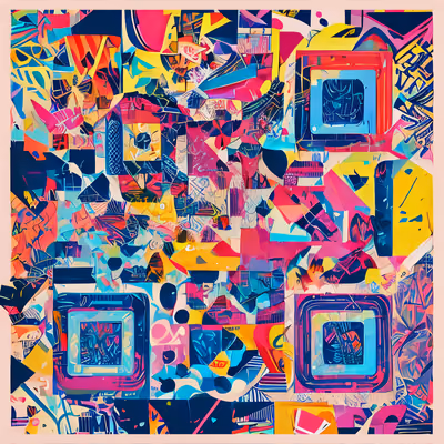 Maximalist Graffiti Abstract QR Code Art — image 1
