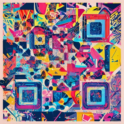 Maximalist Graffiti Abstract QR Code Art