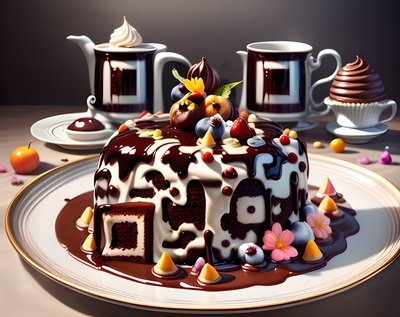 Chocolate Cake Food Photography QR Code for Restaurant Menus