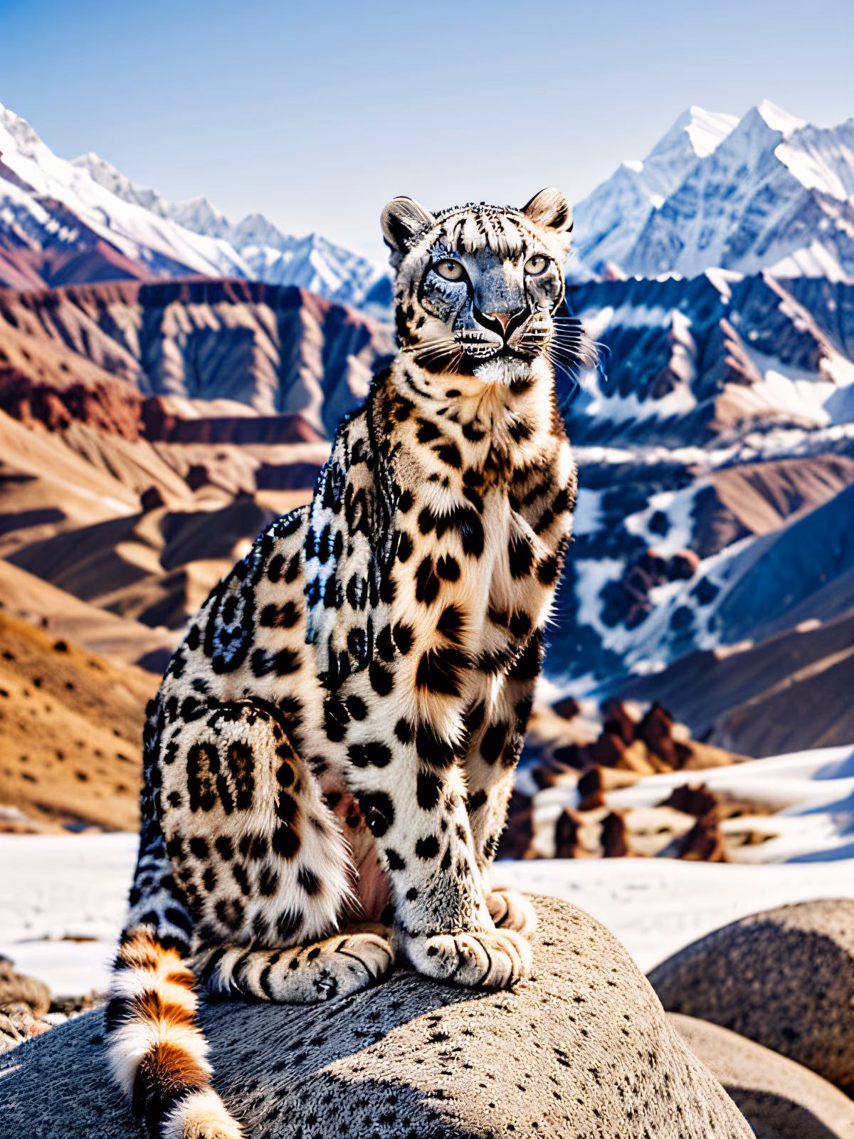 Snow Leopard Mountain Photography QR Code Art — image 1