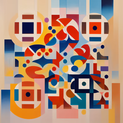 Colorful Geometric Abstract Painting QR Code Art — image 1