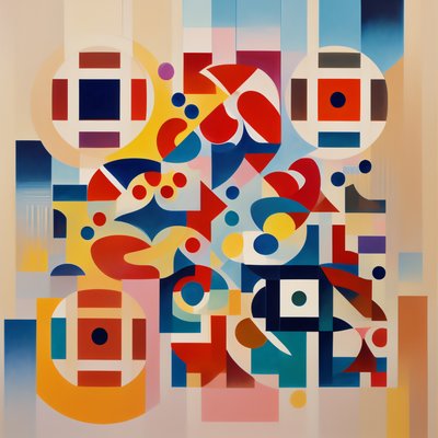 Colorful Geometric Abstract Painting QR Code Art