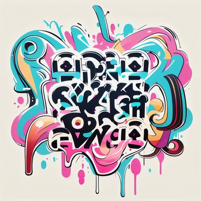 Graffiti Lettering Street Art QR Code for Stickers