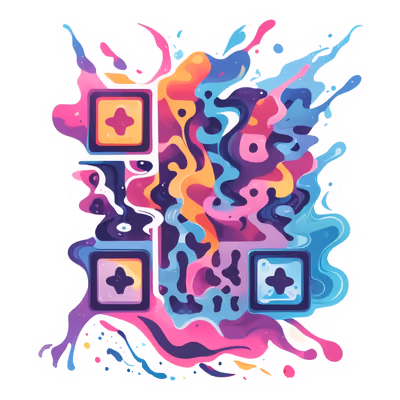 Яркая жидкая волна, векторный QR-код для стикеров — изображение 1