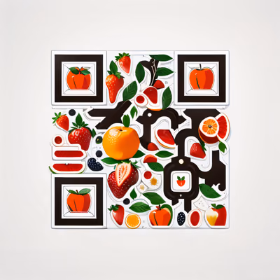 Fresh Fruit Vector Icons QR Code for Stickers — image 1
