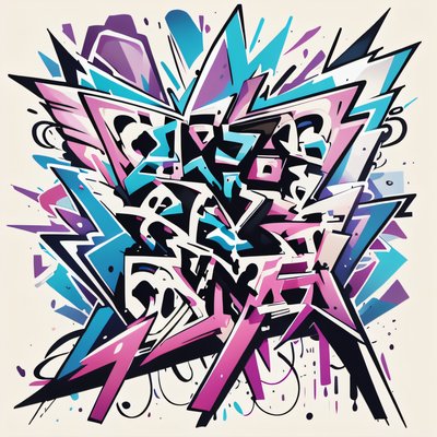 Wildstyle Graffiti Lettering Vector Illustration QR Code for Apparel